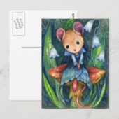 Muis Fantasy Mushroom Fairytale Art Briefkaart (Voorkant / Achterkant)