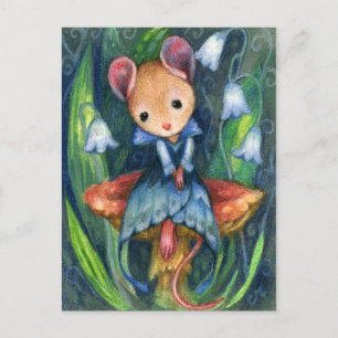 Muis Fantasy Mushroom Fairytale Art Briefkaart