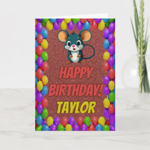 Muis Gepersonaliseerde Leuke Groet Verjaardag Kaar Kaart