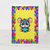 Muis Gepersonaliseerde Leuke Groet Verjaardag Kaar Kaart (Achterkant)