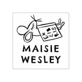 Muis handgetekende ex libris boekplaat boek 	rubberstempel (Afrduk)