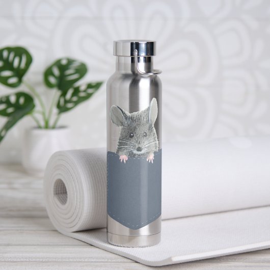 Muis in Blue Jean Pocket Waterfles (Yoga)