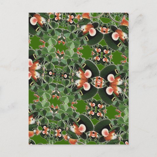 Muis in Clover Kaleidoscope St. Patrick's Day Briefkaart (Voorkant)