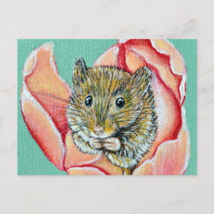 Muis in een Tulpen Schilderij Briefkaart