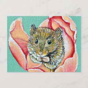 Muis in een Tulpenschilderij Briefkaart