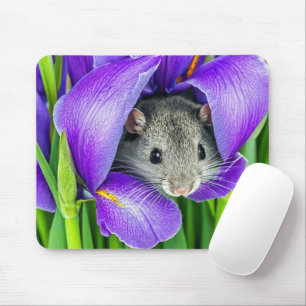 Muis in Paarse iris Muismat