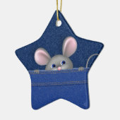 Muis in Pocket Keramisch Ornament (Links)