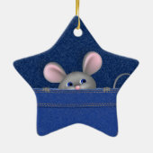 Muis in Pocket Keramisch Ornament (Achterkant)