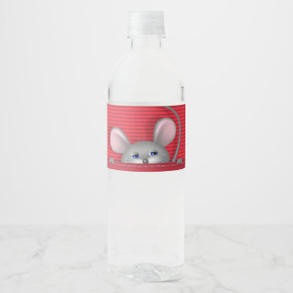 Muis in Pocket Waterfles Etiket