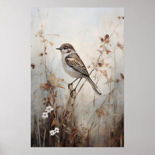 Muis in Veld Afdruk, Rustieke Cottagecore Muur Poster