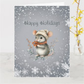 Muis in winter met bessen kaart (Gele Bloem)