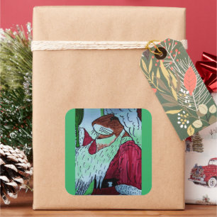 MUIS, KLAAR VOOR, CHRISTMAS! VIERKANTE STICKER