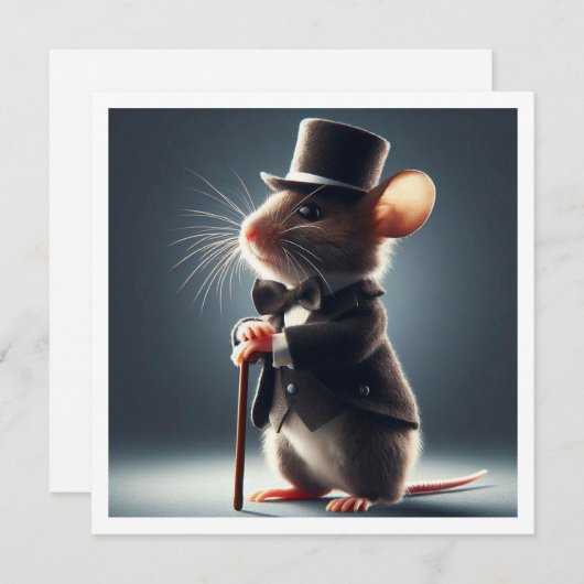 Muis meneer, Muis verjaardagsfeestje Kaart (Voorkant / Achterkant)