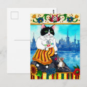 Muis met een poes Ests folkloristisch mythisch ans Briefkaart (Voorkant / Achterkant)