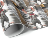 Muis met een vlinderdas cadeaupapier (Rol Hoek)