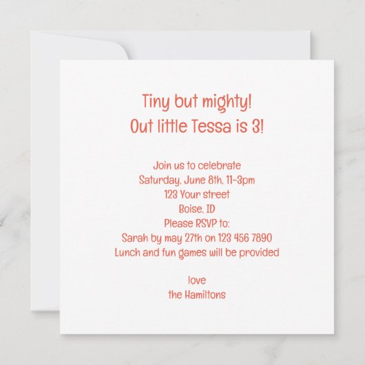 Muis met feesthoeden, verjaardagsuitnodiging voor kaart (Achterkant)