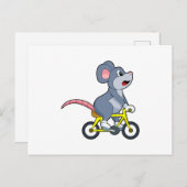 Muis met fiets briefkaart (Voorkant / Achterkant)