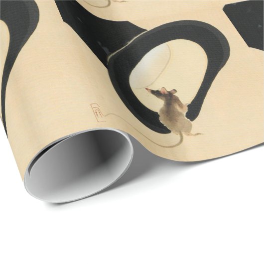 Muis met hoogste hak Chinees ratjaar dierentuin ge Cadeaupapier (Rol Hoek)