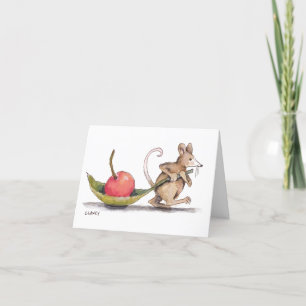 Muis met kers bedankje bedankkaart