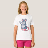 Muis met koffiekopje t-shirt (Voorkant volledig)