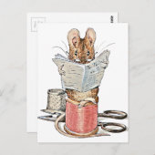 Muis met leerling op pool van thread briefkaart (Voorkant / Achterkant)