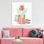 Muis met leerling op pool van thread canvas afdruk (Insitu (Woonkamer))