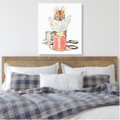 Muis met leerling op pool van thread canvas afdruk (Insitu (Slaapkamer))