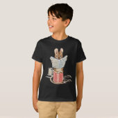 Muis met leerling op pool van thread t-shirt (Voorkant volledig)