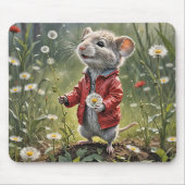 Muis met paardenbloem muismat (Voorkant)