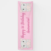 Muis Mice Birthday Party Pink Spandoek (Verticaal)
