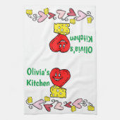 Muis Mice Cheese Red Hearts Kitchen Handdoeken (Verticaal)