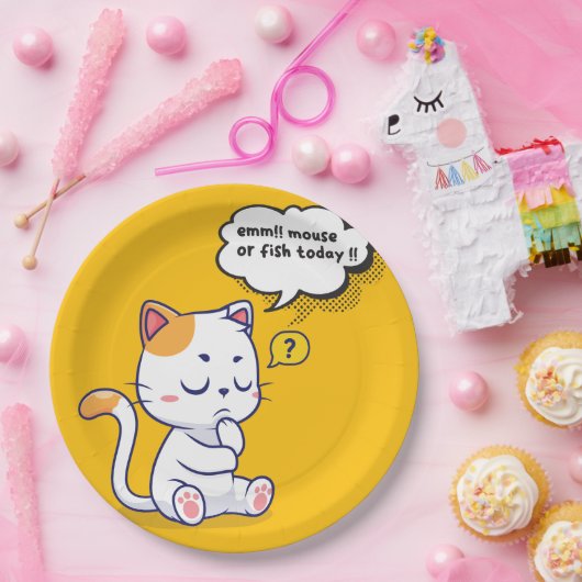 Muis of vis? – grappig huisdier – Deep Thinking Ca Papieren Bordje (Feest)