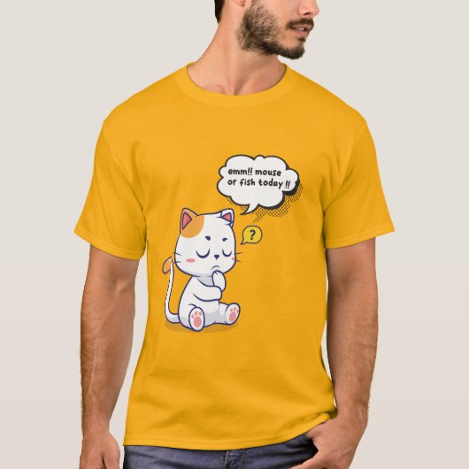 Muis of vis? – grappig huisdier – Deep Thinking Ca T-shirt (Voorkant)