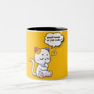 Muis of vis? – grappig huisdier – Deep Thinking Ca Tweekleurige Koffiemok