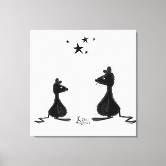 Muis ontmoet uitgerekt canvas afdruk
