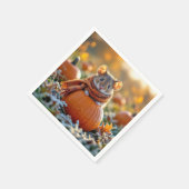 Muis op een herfstpompoen servet (Hoek)