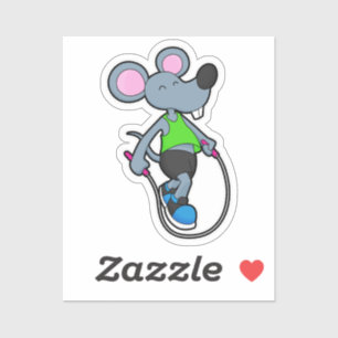 Muis op fitness met helling sticker