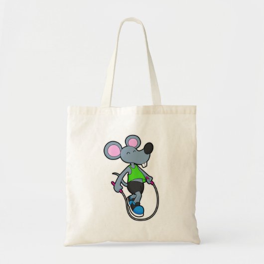 Muis op fitness met helling tote bag (Voorkant)