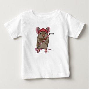 Muis op Ice hockey met ijshockeystick