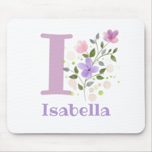 Muis Pad Initial Plus Naam & Bloemen Ontwerp Muismat