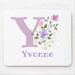 Muis Pad Initial Plus Naam & Bloemen Ontwerp Muismat
