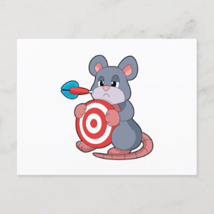 Muis Pijltjes Dart Dartbord Briefkaart