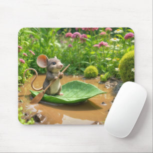 Muis Roeien Een Green Leaf Boat Muismat