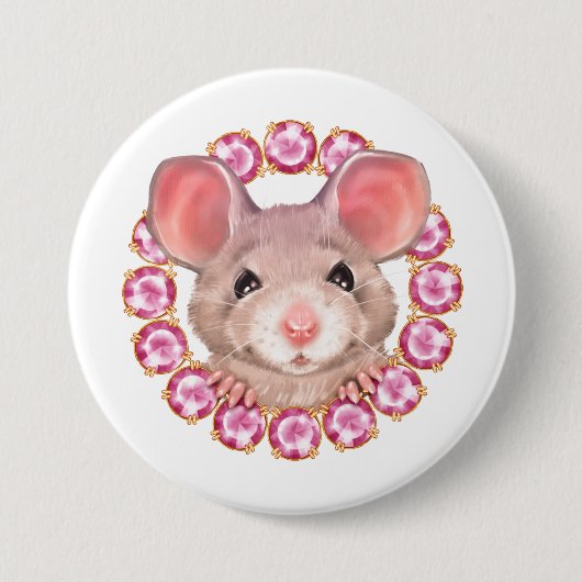 Muis Ronde Button 7,6 Cm (Voorkant)