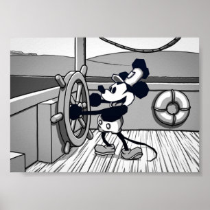 Muis schoppen bij het schoppen van een stoomboot poster