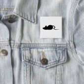 Muis Silhouette Vierkante Button 5,1 Cm (In situ)