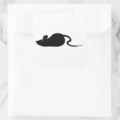 Muis Silhouette Vierkante Sticker (Tas)