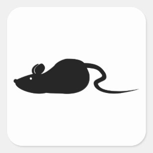Muis Silhouette Vierkante Sticker