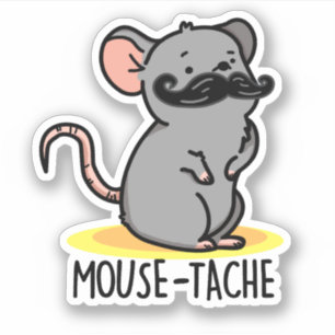 Muis-tache Grappige Muis Pun Sticker