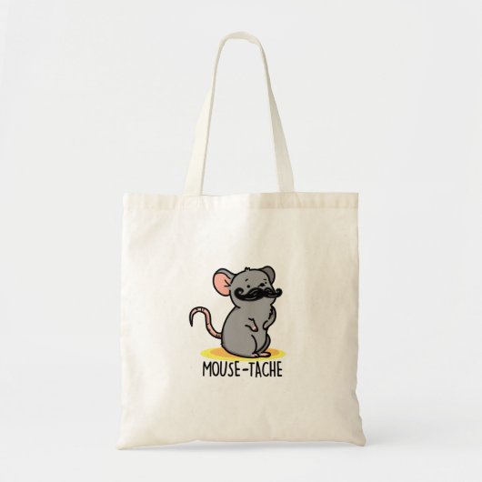 Muis-tache Grappige Muis Pun Tote Bag (Voorkant)